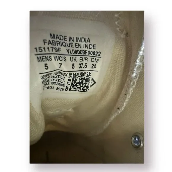 Converse‎ Minimalist Chuck Taylor All Star White Shoes Mens 5 Wmns 7 - Picture 6 of 6